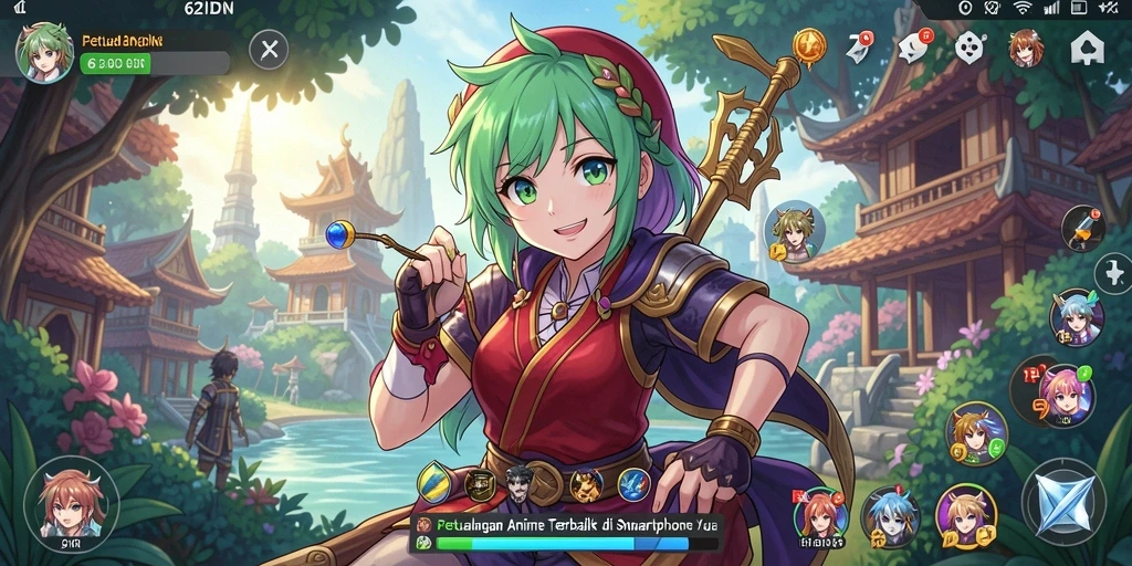 Screenshot gameplay 62IDN menunjukkan pertarungan seru karakter anime.