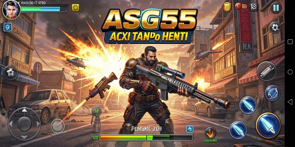 Tampilan gameplay ASG55 yang menegangkan dan penuh aksi.