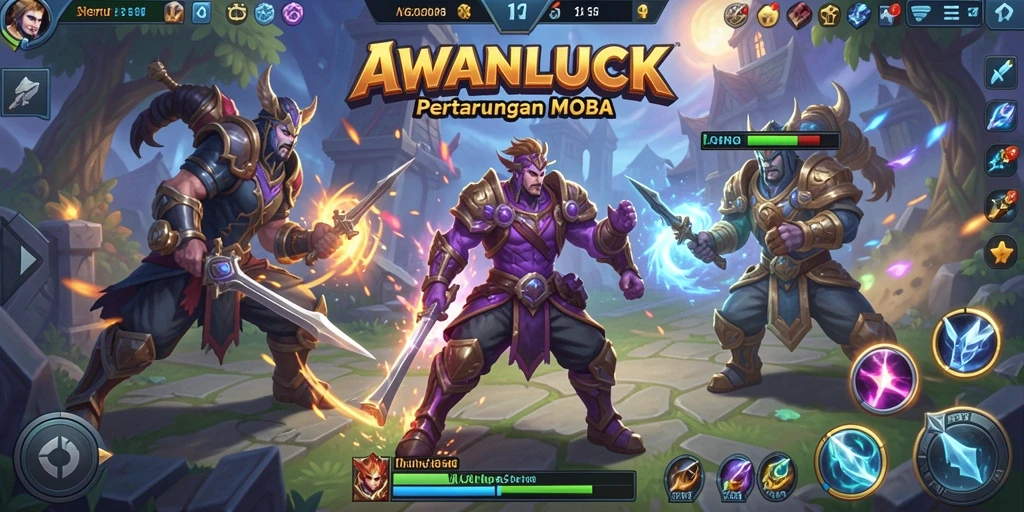 Tampilan gameplay menyerukan aksi seru dalam AWANLUCK.