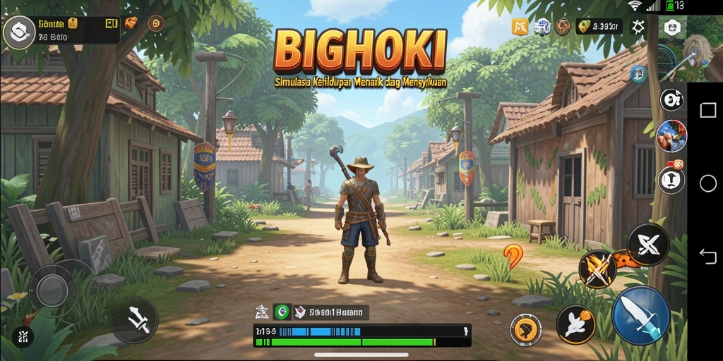 Tampilan gameplay BIGHOKI yang menarik dan interaktif.