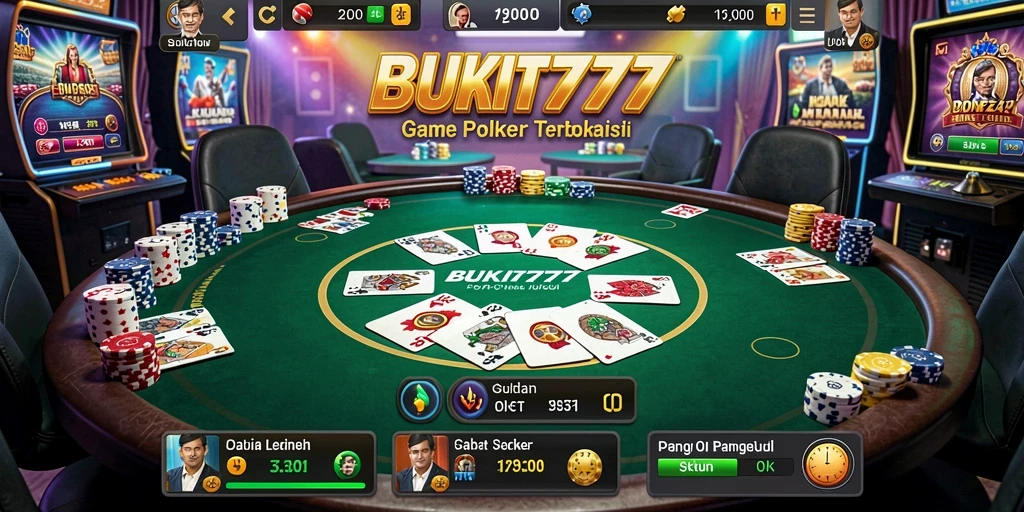 Tampilan menarik gameplay Poker di BUKIT777.