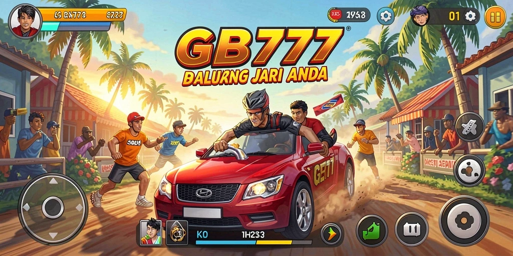 Screenshot utama GB777 menampilkan aksi balapan seru.