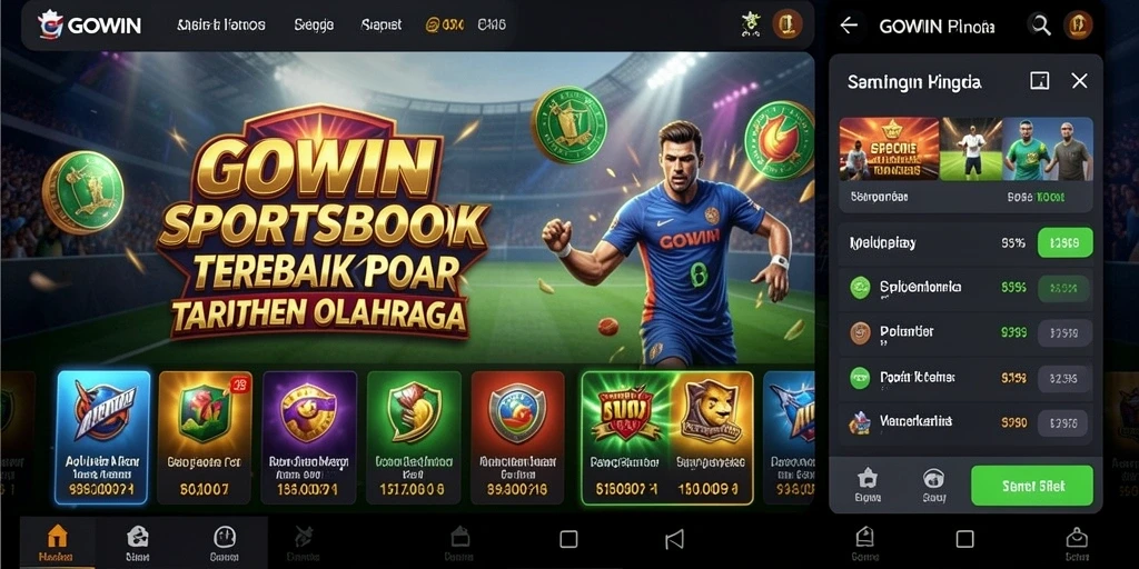 Tampilan screenshot GOWIN menampilkan antarmuka taruhan olahraga yang menarik.
