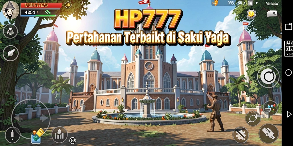 Screenshot HP777 menunjukkan aksi pertahanan menara yang mendebarkan.