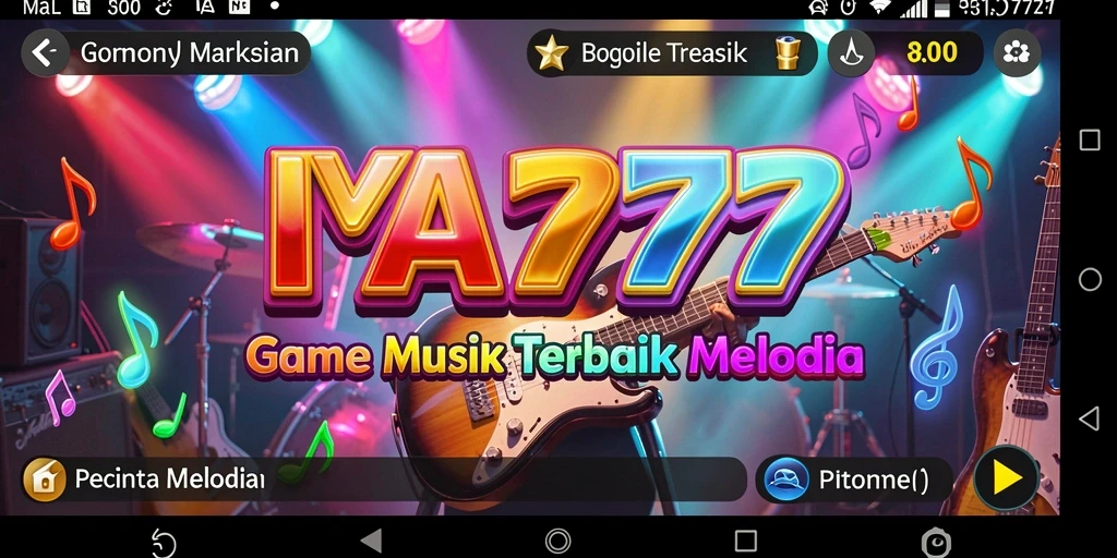 Screenshot utama IYA777 menampilkan pengalaman gameplay musik yang mengasyikkan.