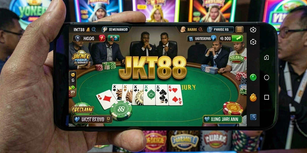Tampilan gameplay poker di JKT88 yang menegangkan dan interaktif.