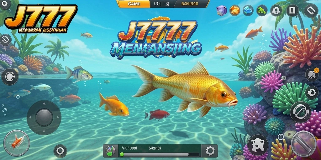 Screenshot gameplay JT777 yang menunjukkan momen menangkap ikan.