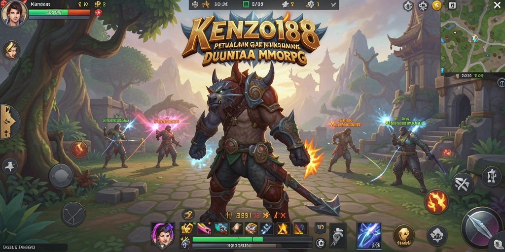 Tampilan gameplay KENZO188 dengan aksi seru dalam pertempuran MMORPG.