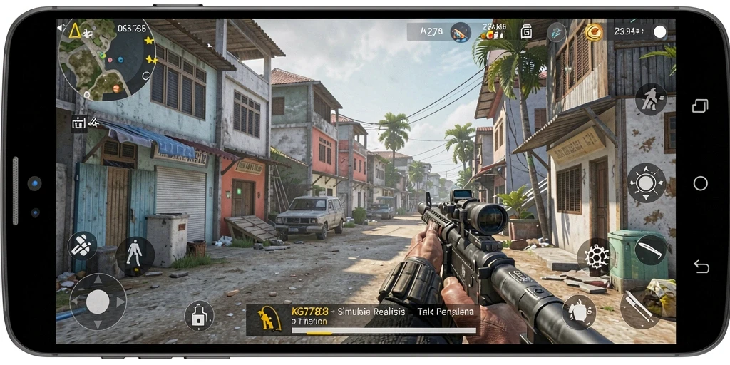 Tampilan gameplay dari KG778 dengan berbagai misi dan tantangan.