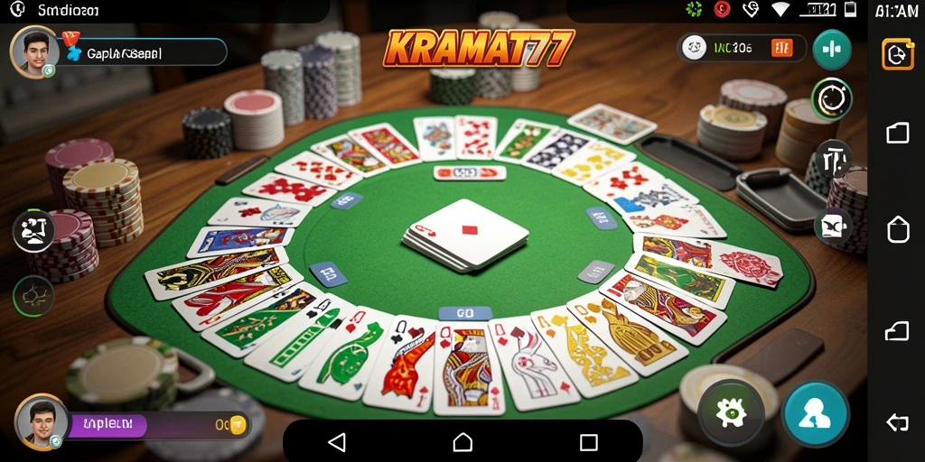 Screenshot permainan Gaple KRAMAT77 yang menarik dan interaktif.
