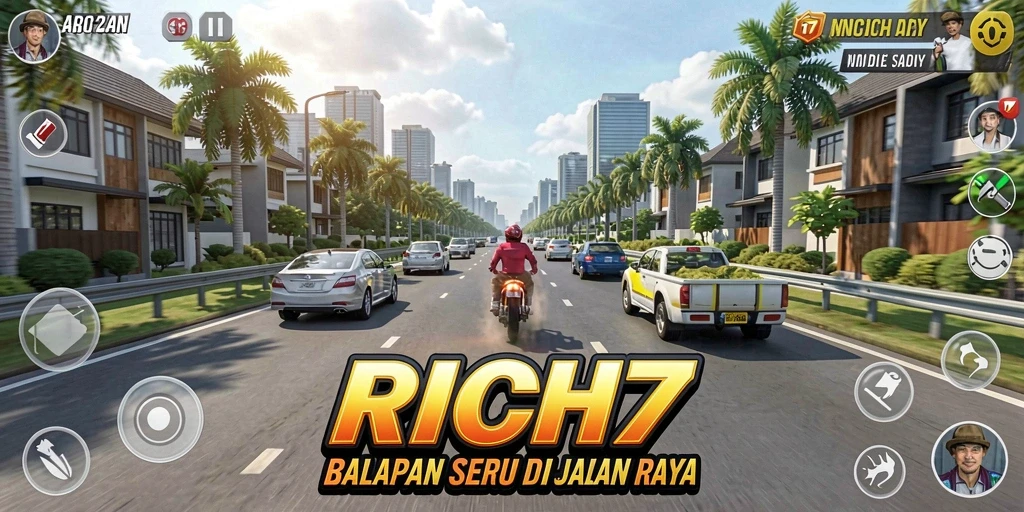 Gameplay Racing seru dengan mobil dan lintasan menarik