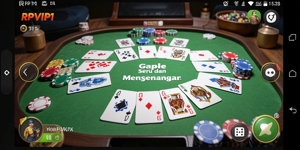 Screenshot gameplay RPVIP1 yang menunjukkan serunya permainan Gaple.