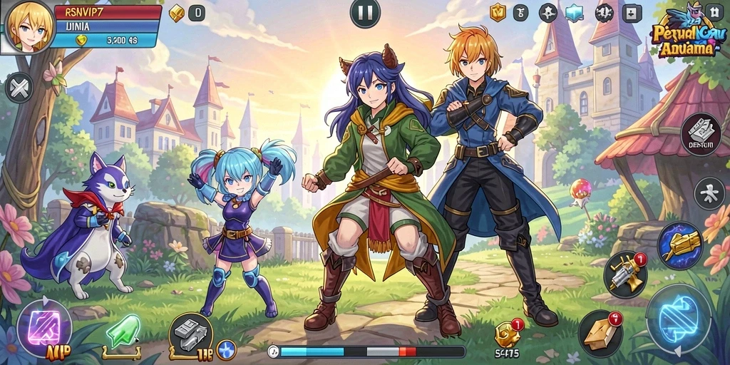 Tampilan gameplay seru dari RSNVIP7 dalam suasana Anime.