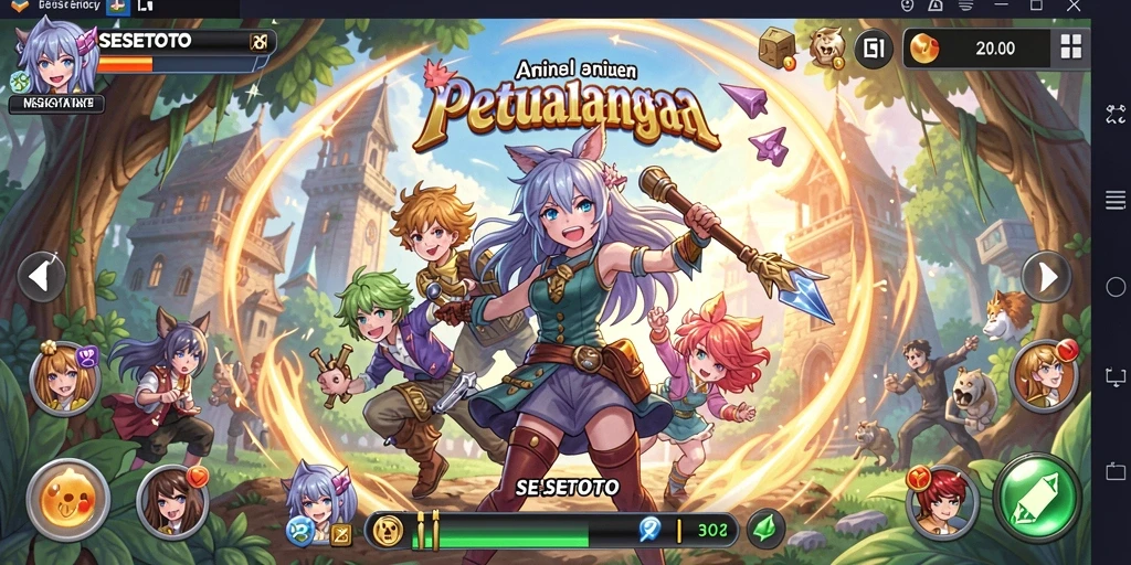 Tampilan gameplay SESETOTO yang penuh warna dan dinamis.