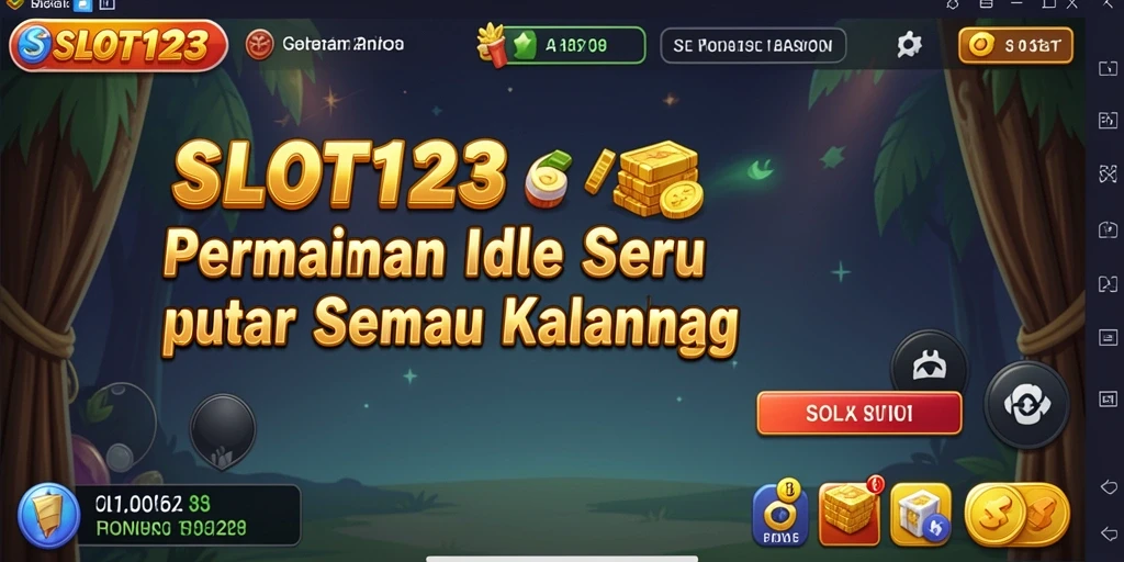 Tampilan menarik dari mesin slot dalam permainan Idle SLOT123.